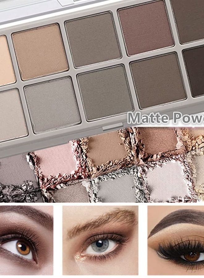 10 Colors Eyeshadow Palette,All Matte Naked Eyeshadow Makeup,Highly Pigmented Blendable Shades Nude Eye Shadow,Waterproof Cool-tone Eyeshadow Makeup Palette,Sweet Mint 04