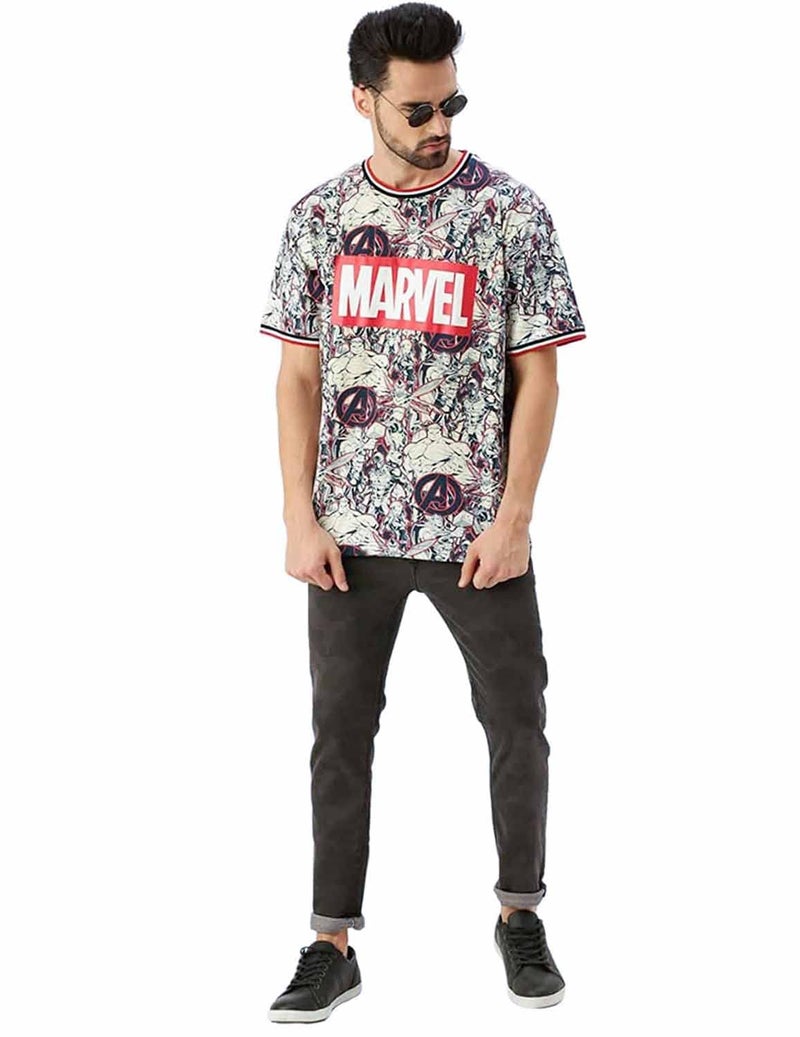 Veirdo® Men's Loose Fit Baggy T-Shirts (OS_MAV3056_WR_M_Multicolour_M) - Image 5
