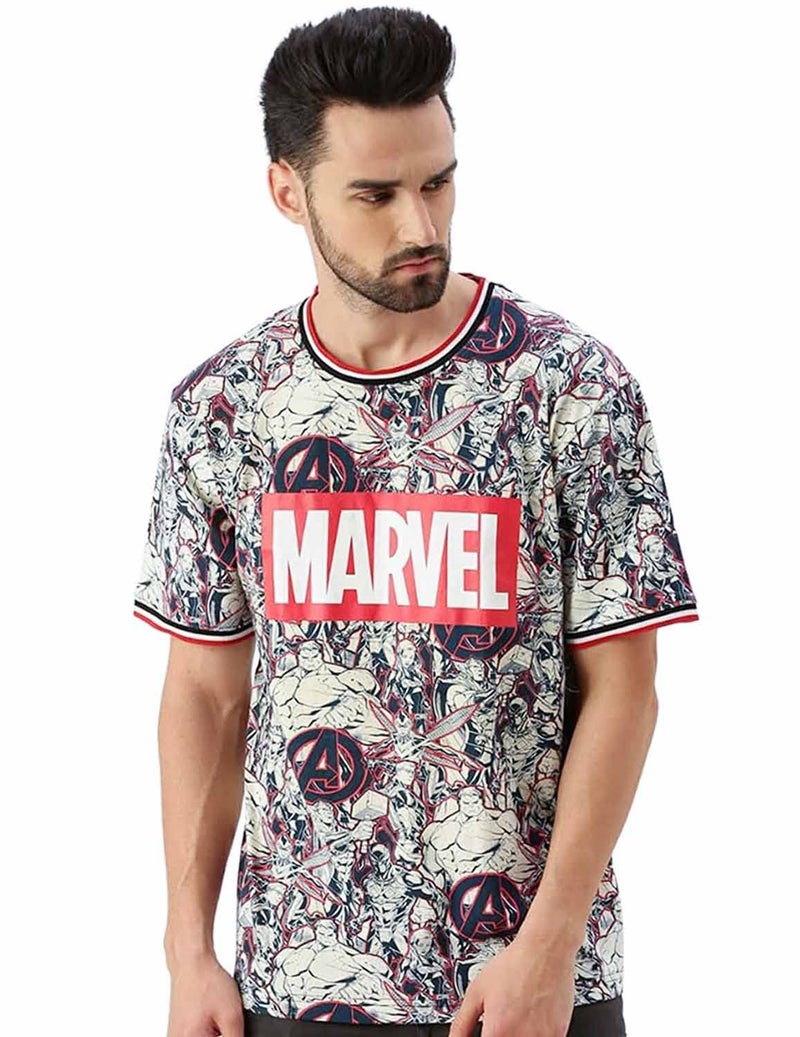 Veirdo® Men's Loose Fit Baggy T-Shirts (OS_MAV3056_WR_M_Multicolour_M) - Image 1