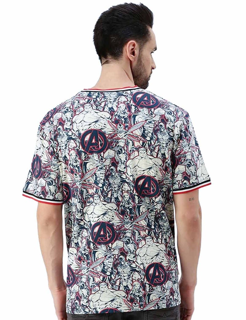 Veirdo® Men's Loose Fit Baggy T-Shirts (OS_MAV3056_WR_M_Multicolour_M) - Image 3