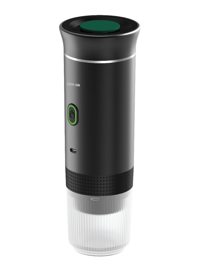 GREEN LION Coffee Maker Lite / Hot & Cold Extraction / 60 Seconds Extract Time / 20 Bar Pump Pressure / Overheat Protection / Type-C Charging / Big & Small Capsule Holder / Coffee Powder Holder - Black - Image 1