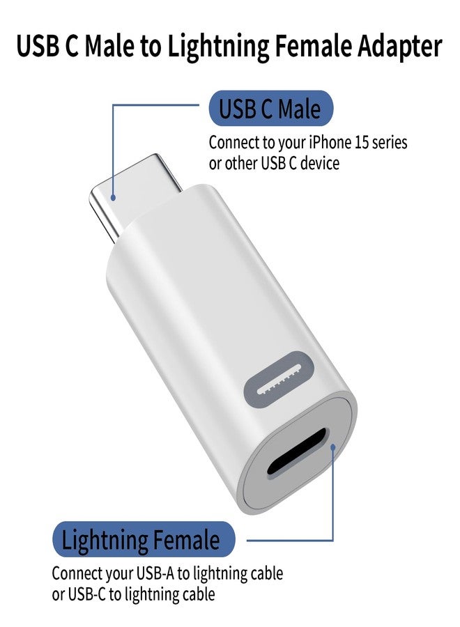 DesofIcon Lightning to USB C Male Adapter, [MFi Certified] 2 Pack USB-C Male to Lightning Female Adapter for iPhone 16 15/15 Pro/15 Pro Max/15 Plus, iPad Pro/Air, Support 35W PD Fast Charging & Transfer Data - Image 2
