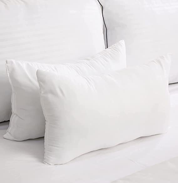 Maestro Luxury Cushion Filler 100% Cotton Downproof outer fabric 400 grams with Microfiber filling with Single Cord Piping, Size: 30 x 50, White - Image 2