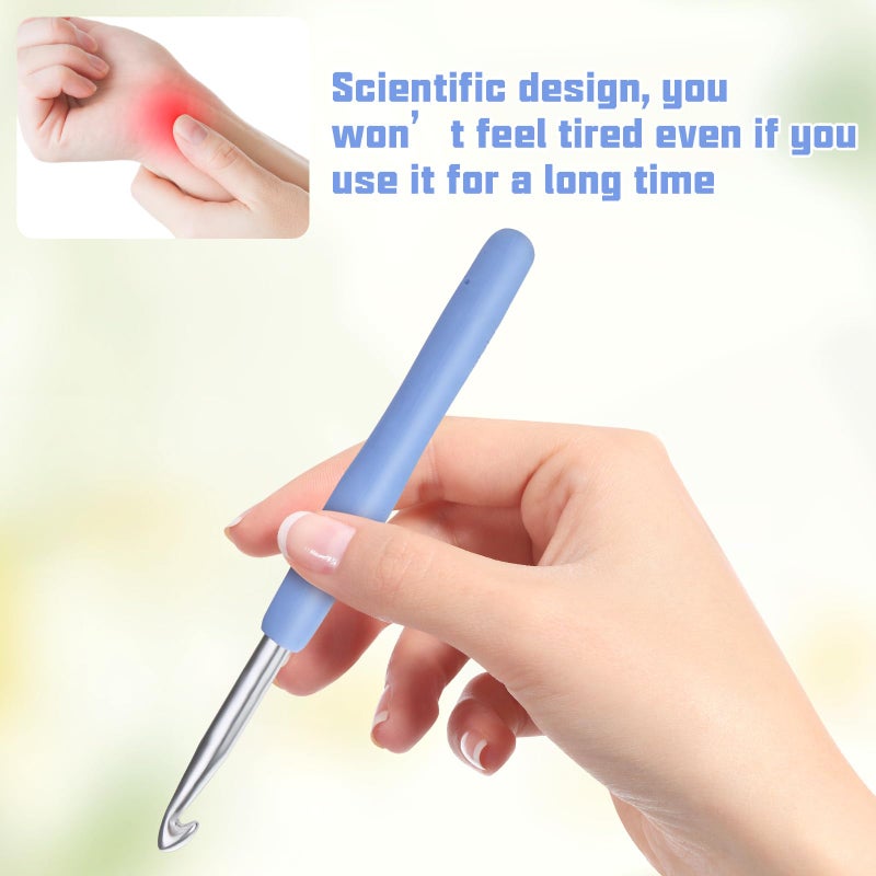 SHWAKK Crochet Hook, 7.0 mm Ergonomic Crochet Hook, Crochet Needles, Ergonomic Handle Crochet Hooks, Knitting Needles with Soft Handle Beginners and Experienced Hobbyists (7.0 mm) - Image 4