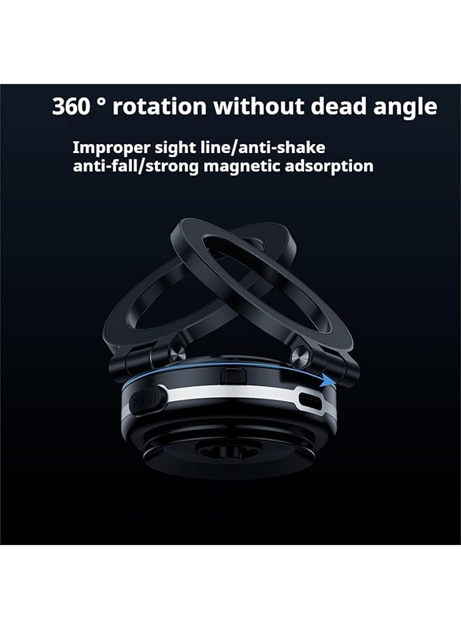 KASTWAVE Electric Vacuum Magnetic Car Phone Mount, 360° Rotating Magnetic Phone Holder, Strong Suction For Car Kitchen Mirro Gym Bath Shower & All Smooth Surface, Compatible With Iphone & Android (Silver) - Image 4