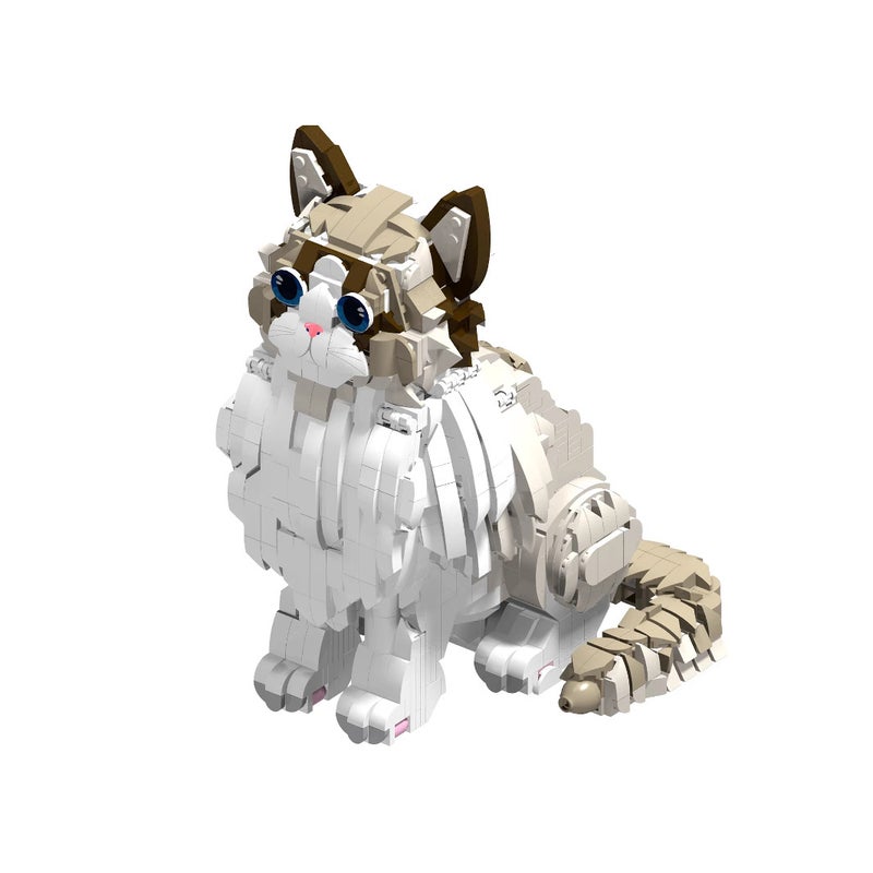 Large Ragdoll Cat Building Blocks Set, Premium DIY Brick Model, Compatible with Major Building Brick Systems, Cute Cat Collectible Display Toy for Teens & Adults, Creative Gift for Eid, Birthday & Home Decoration - Image 4