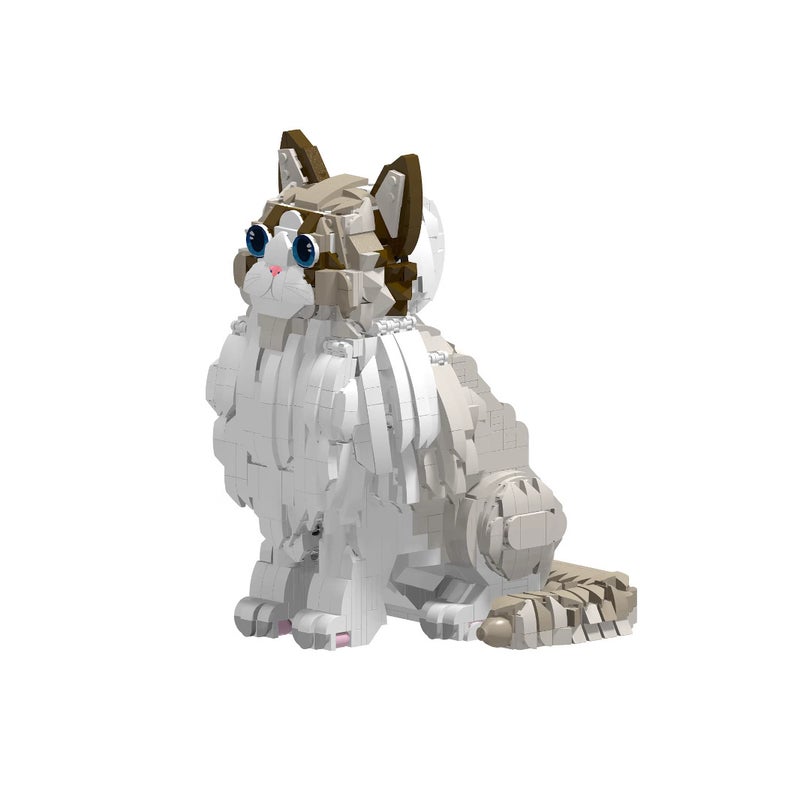 Large Ragdoll Cat Building Blocks Set, Premium DIY Brick Model, Compatible with Major Building Brick Systems, Cute Cat Collectible Display Toy for Teens & Adults, Creative Gift for Eid, Birthday & Home Decoration - Image 2