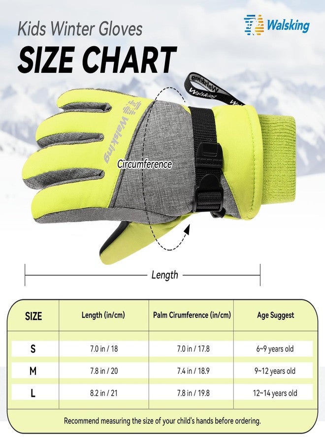 WALSKING Kids Waterproof Winter Thinsulate Warm Cold Weather Winter Snow Ski Gloves-Fits Boys and Girls Youth Child Outdoor - Image 2