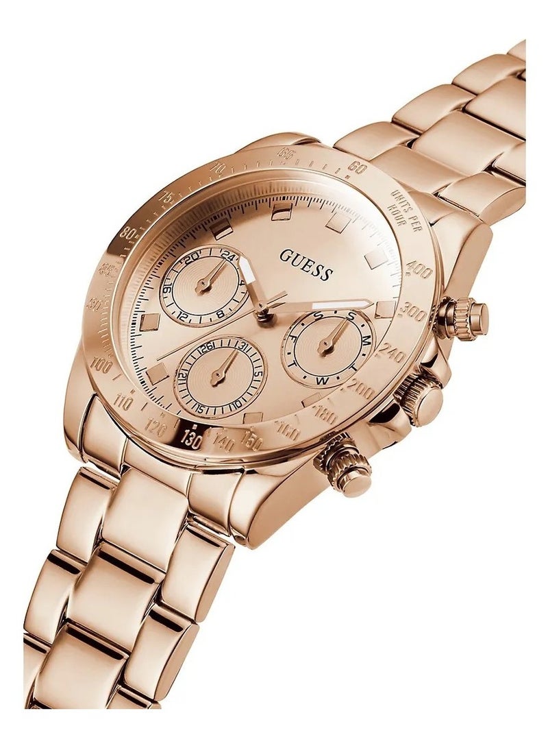 GUESS ساعة يد نسائية من الستانلس ستيل بعقارب دائرية الشكل GW0314L3 - 38 ملم - Image 2