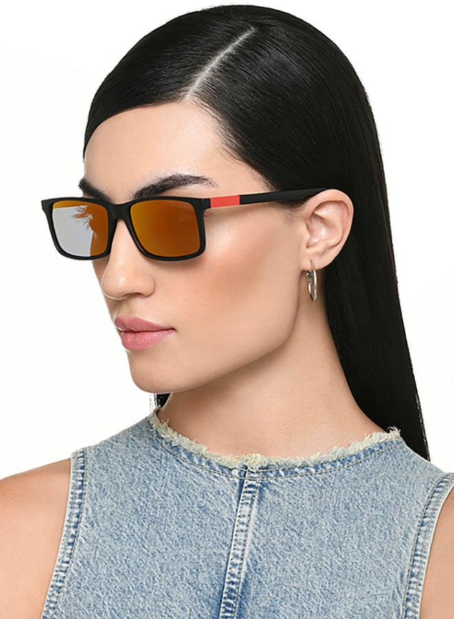 John Jacobs Unisex John Jacobs | Black - Brown | Full Rim Rectangular Stylish & Premium UV Protected Sunglasses | Reflectors | 100% UV Protection (UV 400) | Men & Women | Extra Wide | JJ S70036 - Image 4