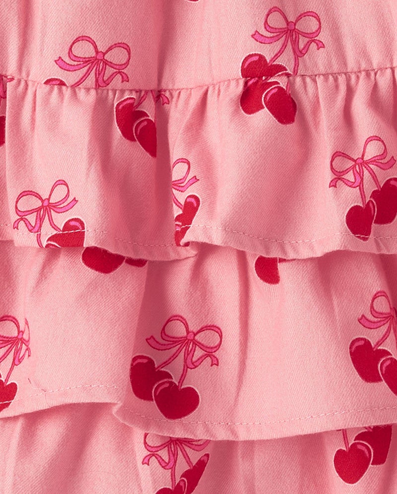 GYMBOREE جمبورى, فتيات, وفساتين كاجوال متعددة الطبقات للأطفال, كرز, 8 - Image 2