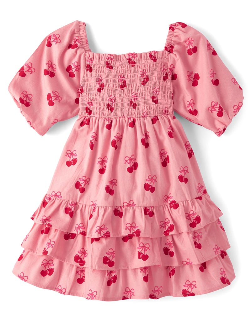 GYMBOREE جمبورى, فتيات, وفساتين كاجوال متعددة الطبقات للأطفال, كرز, 8 - Image 3