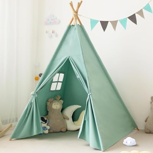 RongFa Teepee Tent for KidsPortable Children Play Tent Indoor Outdoor Jewelry Blue - Image 1