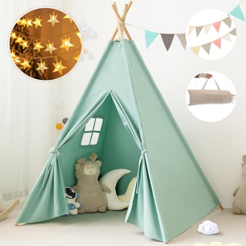 RongFa Teepee Tent for KidsPortable Children Play Tent Indoor Outdoor Jewelry Blue - Image 5