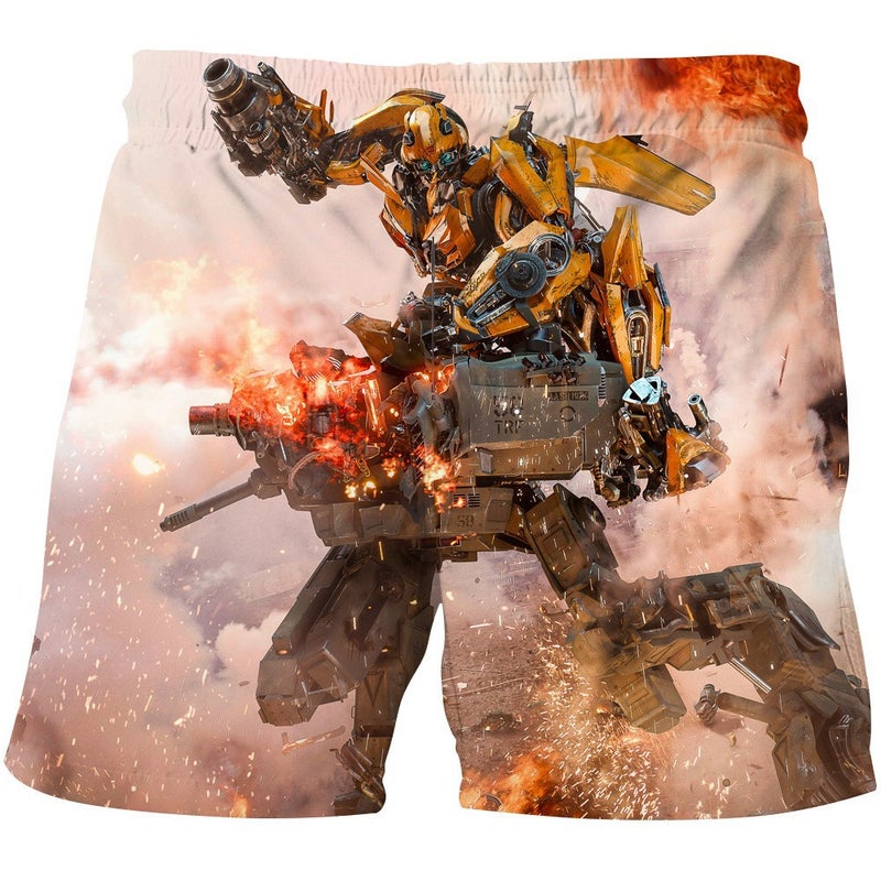 Transformers Shorts 3D Digital Printing Children'S Beach Pants Big Children E-Commerce Supply - Image 1