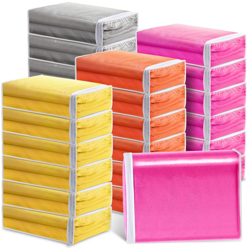 Riakrum 50 Pack Clear Vinyl Zippered Storage Bags 14.5 x 11 x 4 Inch Large Plastic Storage Bags for Home Blankets Bed Sheet Pillow Clothes Sweater - Image 1