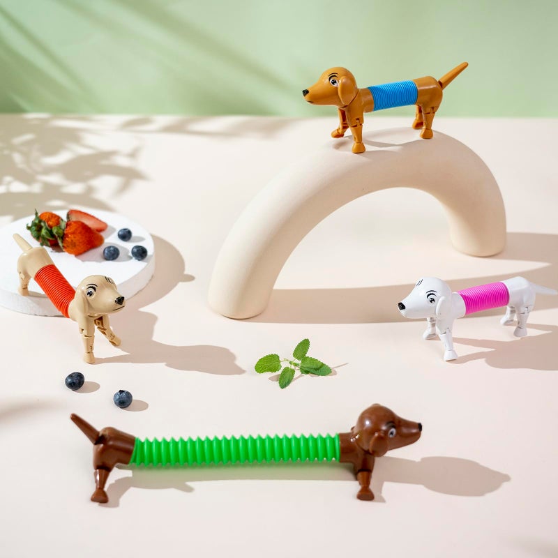 Limpskys Dog pop Tubes fidgets, Easter Egg Stuffers, Sensory Toys for Kids 5-7, fidgets for Toddler, Easter Basket , Easter Egg fillers,ï¼ˆ4 Pack Dogï¼‰ - Image 3