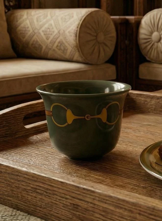 Silsal Set of 2 Fares Arabic Coffee Cups - Olive Green