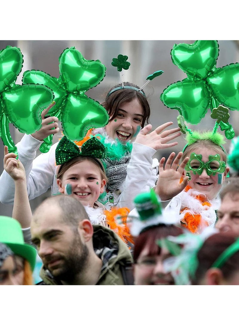 SYOSI بالونات خضراء، 12 قطعة بالونات فويل شكل شجرة النفل، زينة بالونات شجرة النفل، لزينة حفلات استقبال المواليد، زينة أعياد الميلاد، زينة الحفلات - Image 4