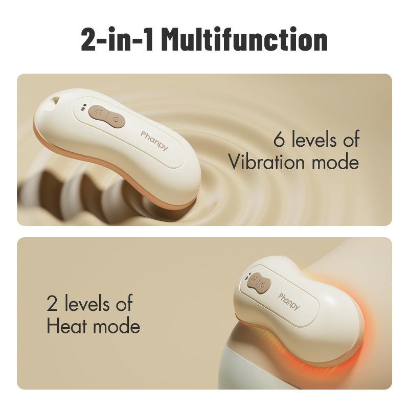 Phanpy Lactation Massager, Breast Massager for Breastfeeding, Breastfeeding Essentials, 2-in-1 Multiple Modes of Heat and Vibration Breastfeeding Supplies, Relieve Clogged Ducts - Image 3