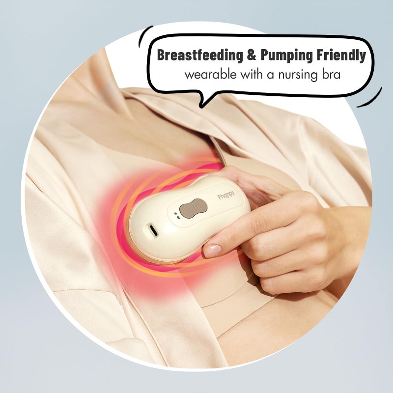 Phanpy Lactation Massager, Breast Massager for Breastfeeding, Breastfeeding Essentials, 2-in-1 Multiple Modes of Heat and Vibration Breastfeeding Supplies, Relieve Clogged Ducts - Image 4