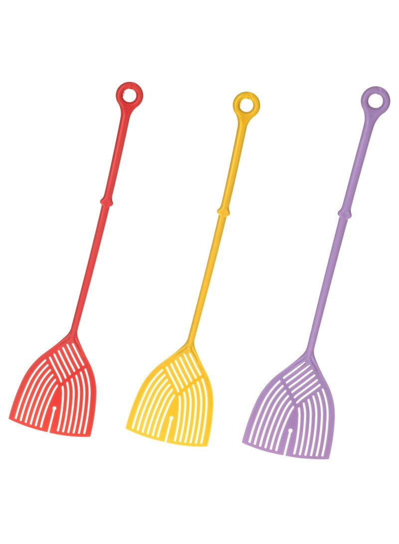 Dania 3-Piece Plastic Fly Swatters, Durable Long Handle Fly Swatters ​for Home Kitchen, Insects Bugs and Fly Killer - Image 1
