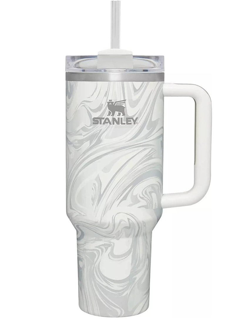 Stanley Quencher H2.0 FlowState 40oz Vacuum Insulated Tumbler – Leakproof Travel Mug with Reusable Lid & Straw – Double-Walled Stainless Steel for Water, Coffee, Smoothies & Iced Tea – Keeps Drinks Hot or Cold for Hours – Durable, BPA-Free, Stylish – Rose Quartz Swirl - Image 2