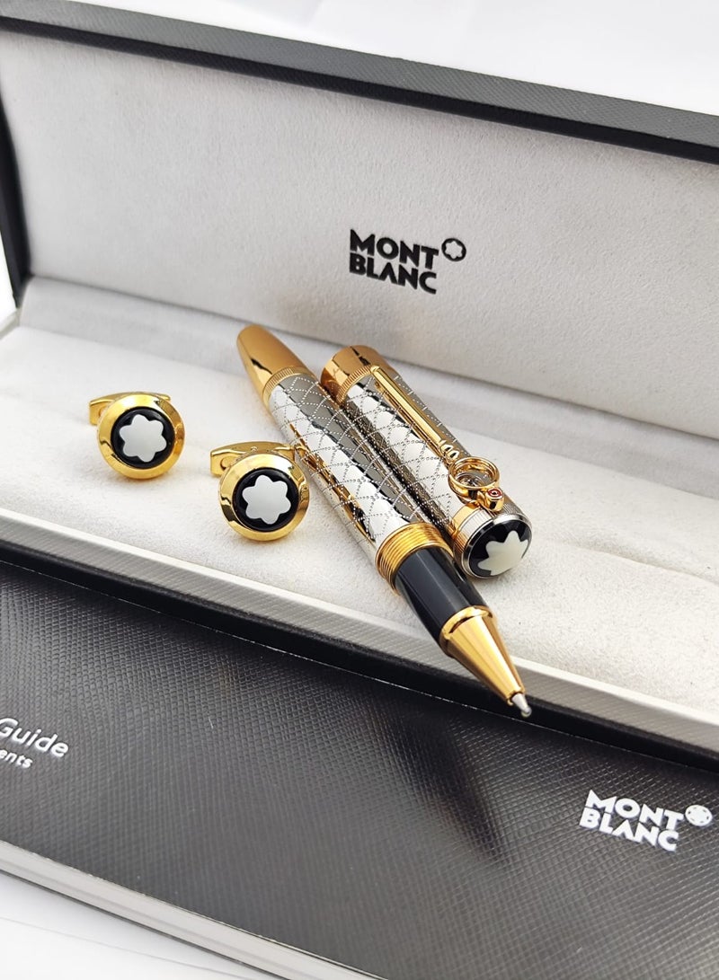 Mint black pen and cufflink with a luxurious design