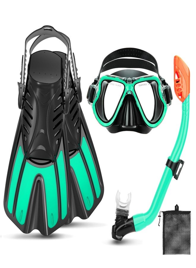 CTSAYTL Snorkeling Gear for Kids Ages 6-14, 4 in 1 Kids Mask Fins Snorkel Set with Panoramic View Anti Fog Mask, Dry Top Snorkel, Trek Fins and Travel Bag, Kids Snorkel Set for Youth Teens Junior - Image 1