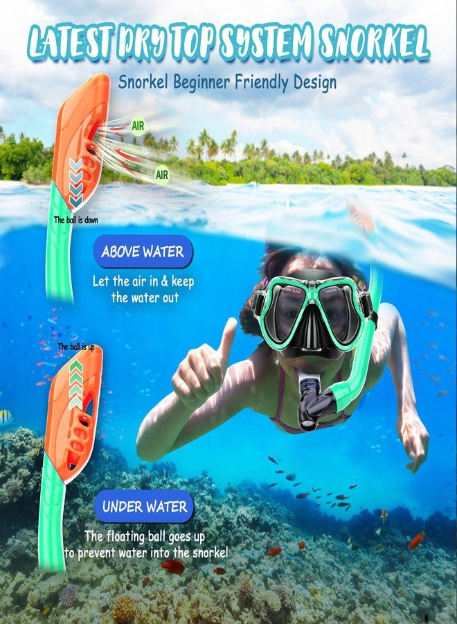 CTSAYTL Snorkeling Gear for Kids Ages 6-14, 4 in 1 Kids Mask Fins Snorkel Set with Panoramic View Anti Fog Mask, Dry Top Snorkel, Trek Fins and Travel Bag, Kids Snorkel Set for Youth Teens Junior - Image 4