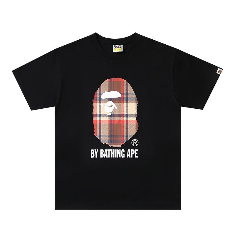 250G Correct Version Of The Trendy Brand Bape Short-Sleeved T-Shirt For Men And Women, Loose Ape Head Half-Sleeve For Couples - Image 1