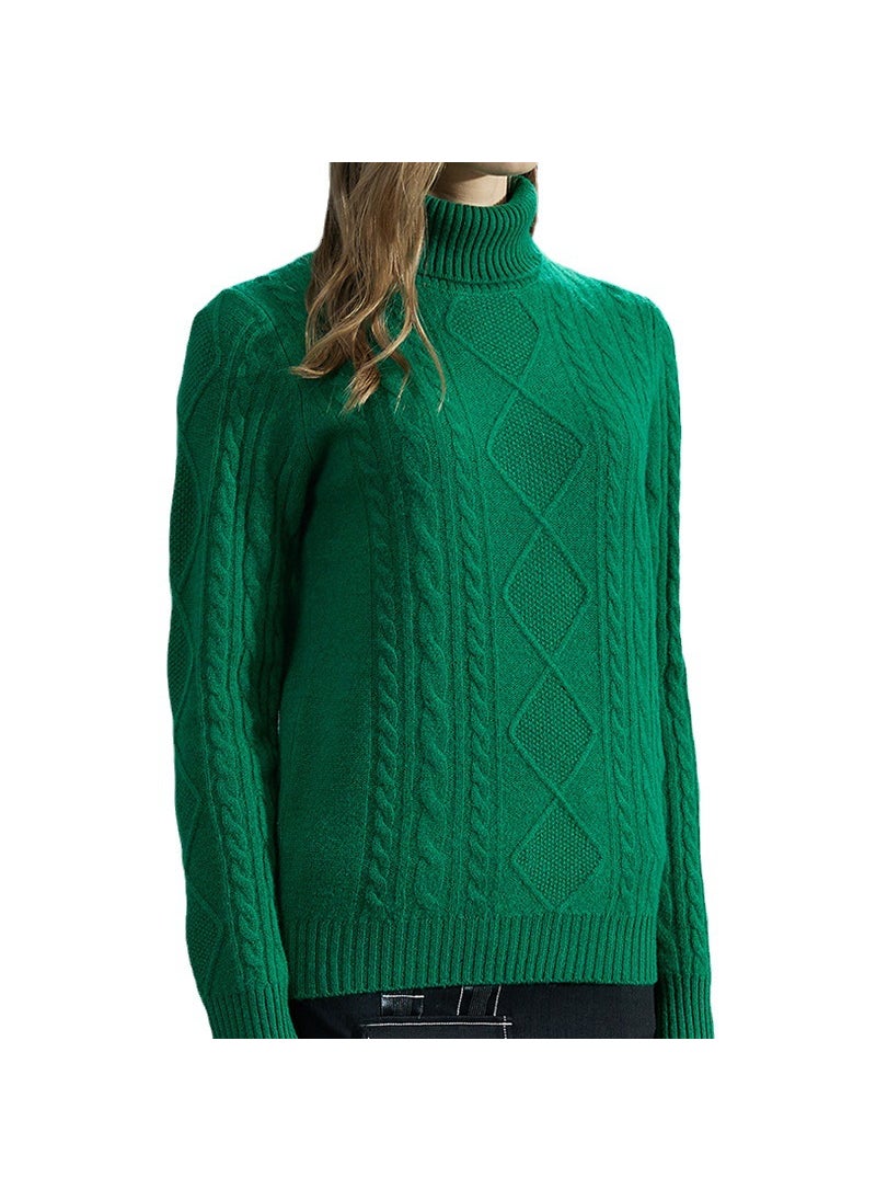 Generic - Autumn and winter New woolen sweater womens high lapel pullover sweater plus size thickened simple all-match twisted sweater wholesaleGolden camel Golden camel - Image 1