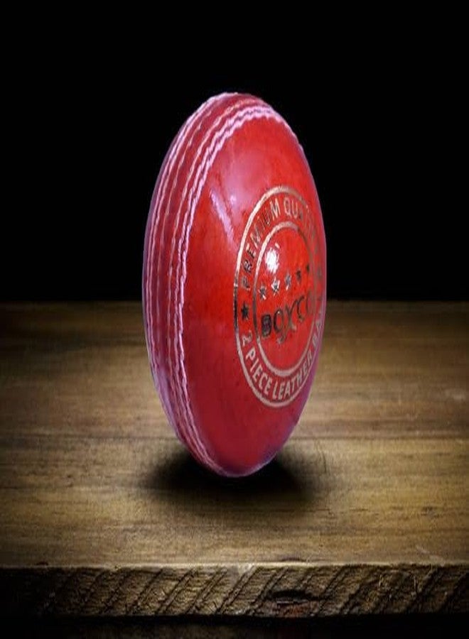 BOXCO Premium Hand Stiched Two Piece Cricket Leather Ball for T20, One Day and Club Matches (Pack of 2) (White & Red) - Image 3