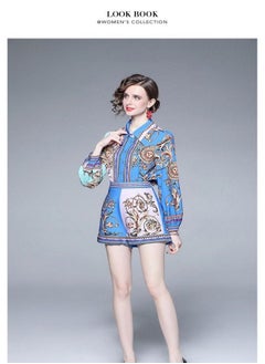 High waisted foreign style shorts two-piece set