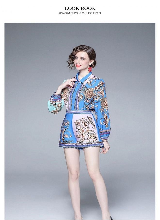 Loquat - High waisted foreign style shorts two-piece set - Image 1