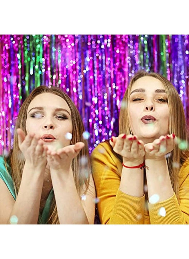2 حزمة الساخنة الوردية الخلفية الستائر Streamers عيد ميلاد الديكورات ورق الهامش الصورة الخلفية الإمدادات فيستا غراد ديكور الحزب - Image 5