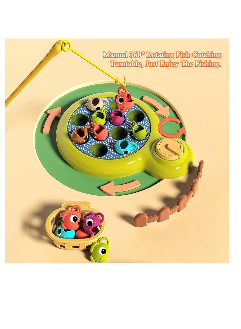 Excefore Light Up Fishing Game Toys, Rotating Fishing Game with Music, Hammering Pounding Toy, Magnetic Fishing Game, Whack a Mole Game, Party Game Toys for Kids Age 4 5 6 7 8 and Up - Image 2