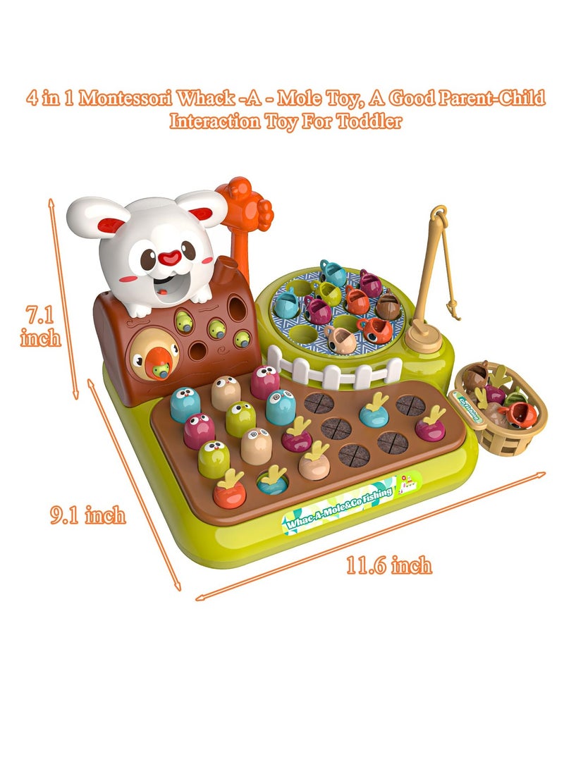 Excefore Light Up Fishing Game Toys, Rotating Fishing Game with Music, Hammering Pounding Toy, Magnetic Fishing Game, Whack a Mole Game, Party Game Toys for Kids Age 4 5 6 7 8 and Up - Image 5