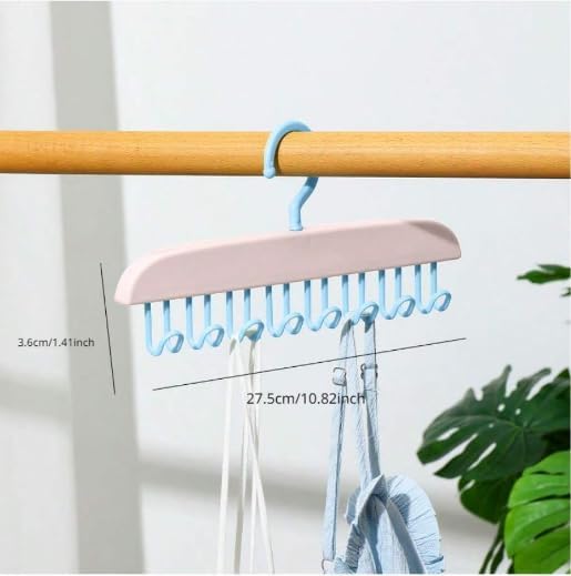 SHOPELLA SHOPELLA Scarf Holder Belt Hanger Organizer 8 Hooks Belt Rack Tie and Belt Organizer for Tank Tops Ties Vests Closet Door Multicolor  - Image 5