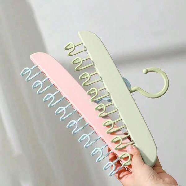 SHOPELLA SHOPELLA Scarf Holder Belt Hanger Organizer 8 Hooks Belt Rack Tie and Belt Organizer for Tank Tops Ties Vests Closet Door Multicolor  - Image 2