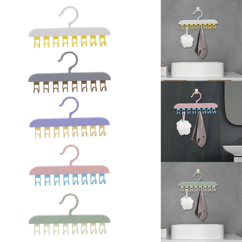 SHOPELLA SHOPELLA Scarf Holder Belt Hanger Organizer 8 Hooks Belt Rack Tie and Belt Organizer for Tank Tops Ties Vests Closet Door Multicolor  - Image 4