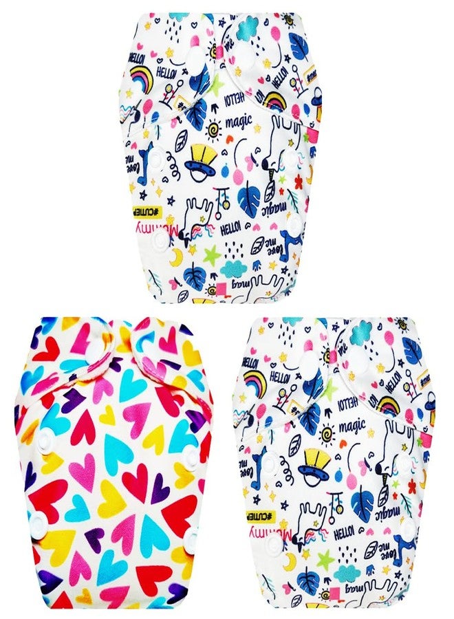 Dumbledo Premium Newborn Cloth Diaper with Integrated Insert (Pack of 3) | Snug Fit | Leakproof | Quick Dry | Everyday Diapering Essential | 0 - 4 Months | Unisex Baby - Image 1