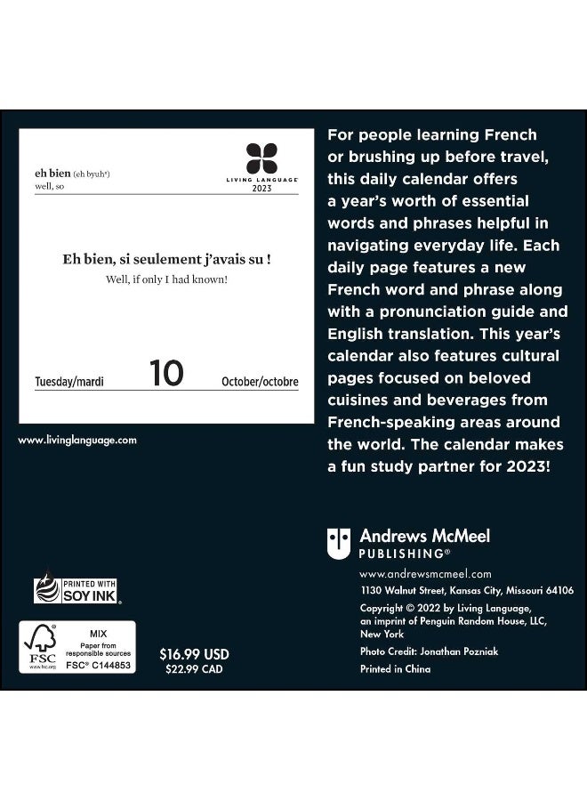 Living Language: French 2023 Day-to-Day Calendar: Daily Phrase & Culture - Image 2