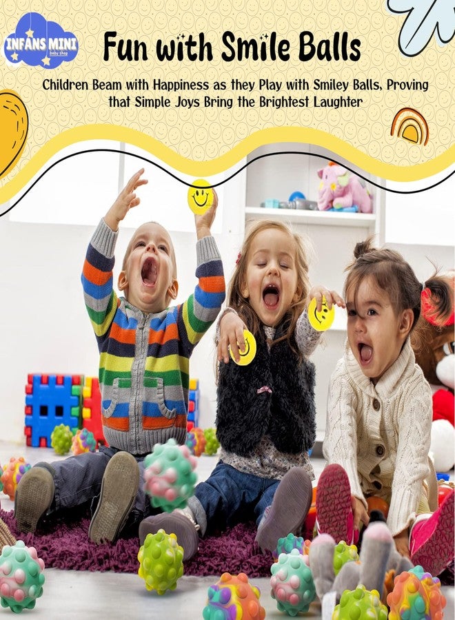 Infans Mini Smiley Balls for Kids Non-Toxic Squeeze Toys, Soft Foam Sponge Ball for Hand Exercise & Stress Relief for Adults (Pack of 96) - Image 5