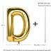 CHANGZHONG Letter Balloons 40 Inch Giant Jumbo Helium Foil Mylar for Party Decorations Gold D - Image 2