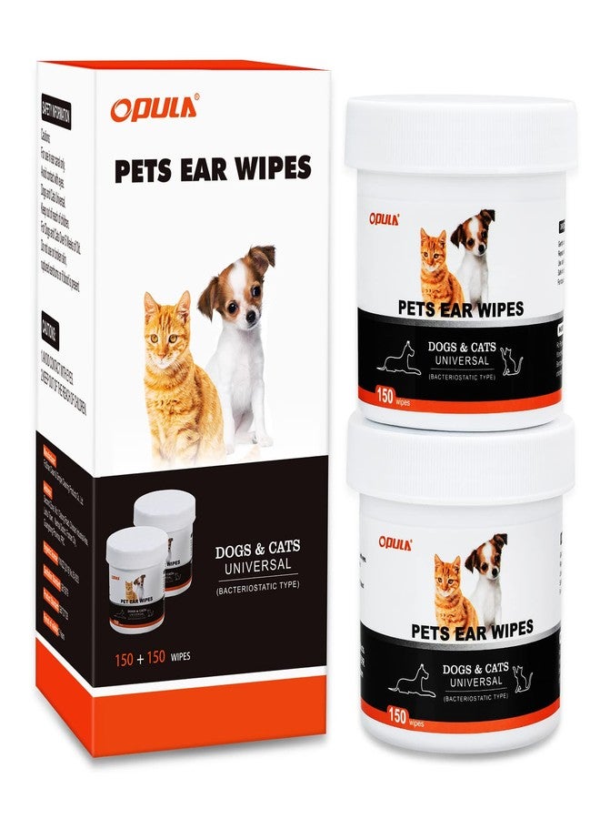 Opula 300Pcs Dog Ear Cleaner Wipes, Biodegradable Pet Ear Wipes for Dogs and Cats, Remove Ear Wax Debris, Relieve Itching, Eliminate Odors, Thick Otic Cleaning Pads - Image 1
