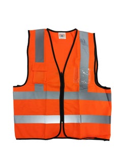 TAHA Safety Jacket High Reflective 4-Line Strips | Safety Vest for Industrial & Construction Sites Workwear | Orange | Size-4XL  - Image 1