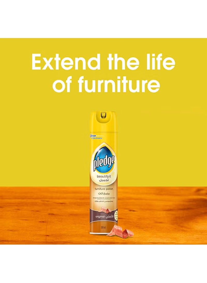 Pledge Original Furniture Polish, 300ml × 2+1 - Image 3