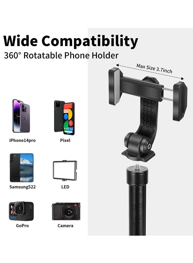 XiuWoo Dual Phone Holder Clip and Fill Light Selfie Stick,175cm Retractable Tripod,Detachable Dual Flash Tripod,10m Bluetooth Control, Stable Anti-shake Handle, Suitable for Various Phones and SLR cameras  - Image 4
