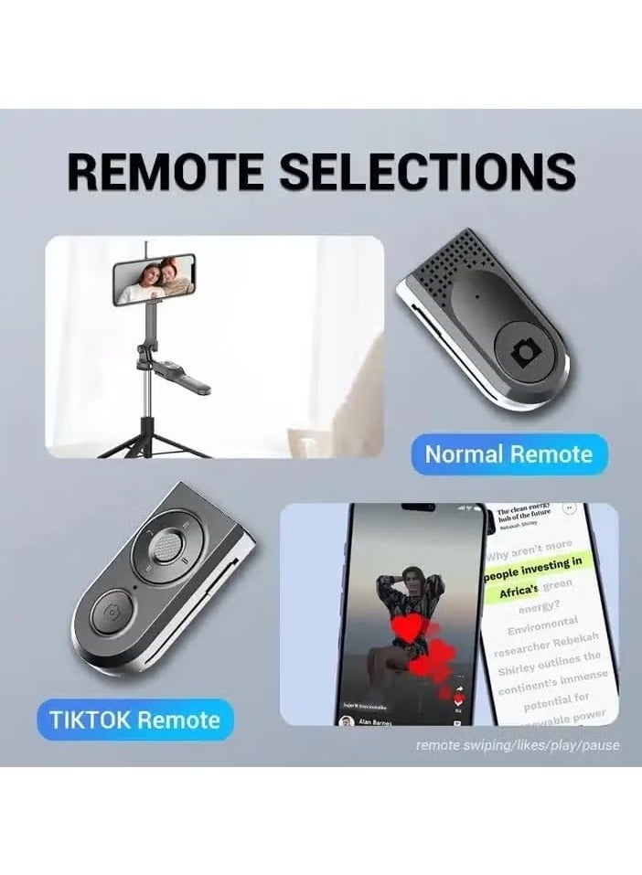 XiuWoo Dual Phone Holder Clip and Fill Light Selfie Stick,175cm Retractable Tripod,Detachable Dual Flash Tripod,10m Bluetooth Control, Stable Anti-shake Handle, Suitable for Various Phones and SLR cameras  - Image 5